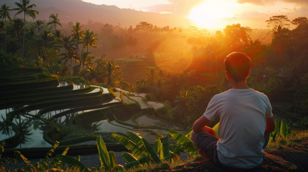 Sunrise, Rice Terraces, Bali : localhi